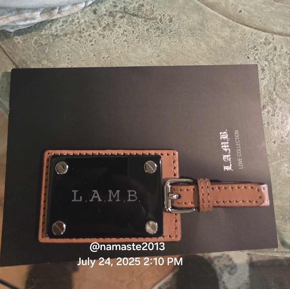 L.A.M.B. Gwen Stefani Leather Bag Charm Tag Designer Vintage #150 - Picture 2 of 8